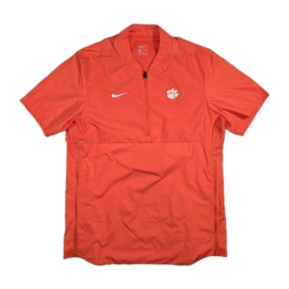 Nike Clemson Tigers 1/4 Zip Short Sleeve Coach Jacket Lightweight Mens Medium - Picture 1 of 9